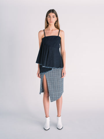 Asymmetrical Denim Skirt in Gray