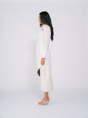 Shirt Dress with Cut Outs in White