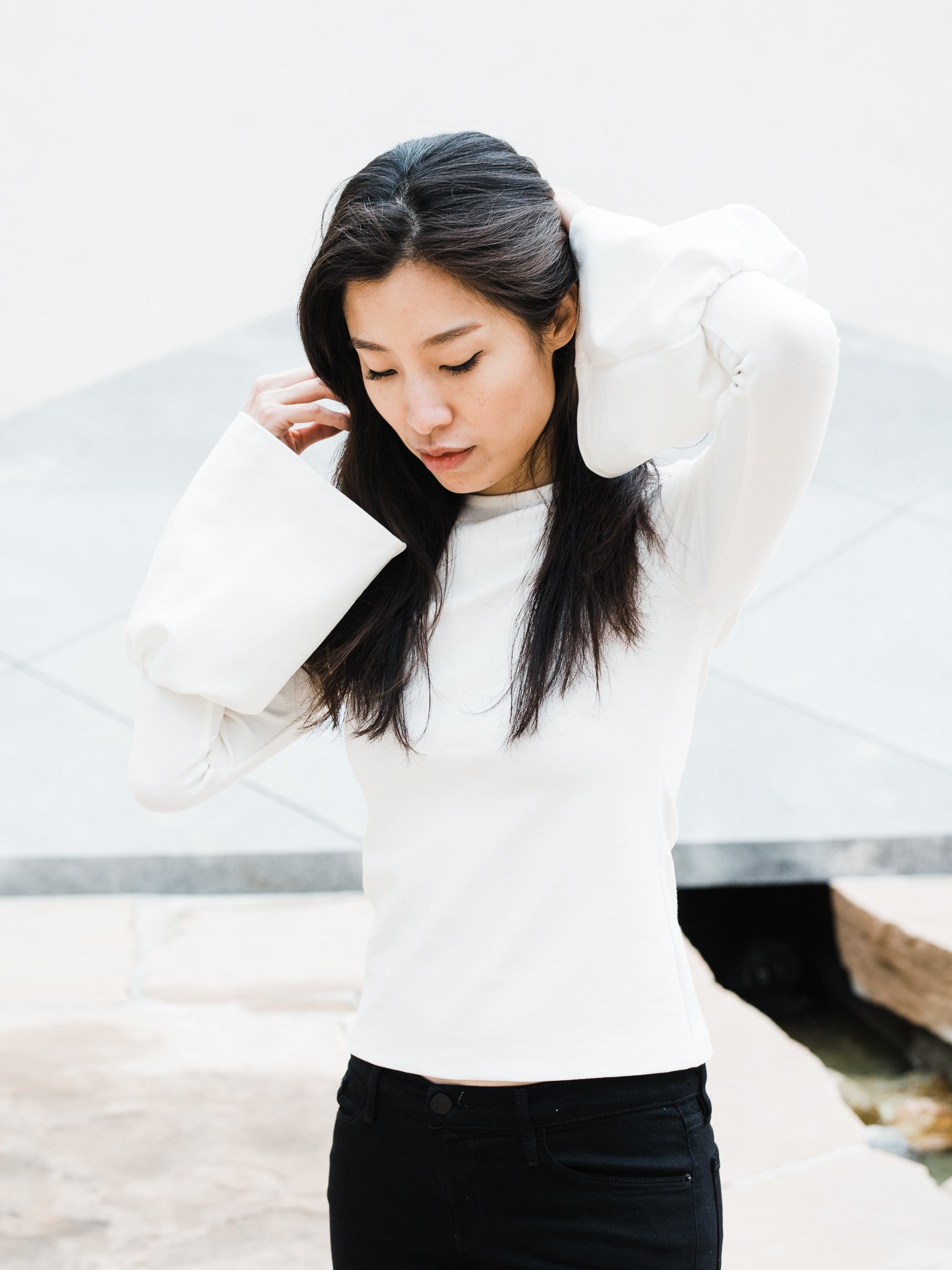 Bell Sleeve Top in White