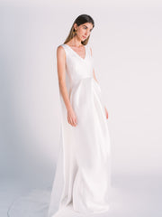 Wedding Dress with Train in Eggshell White