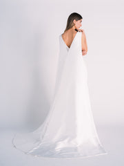 Wedding Dress with Train in Eggshell White